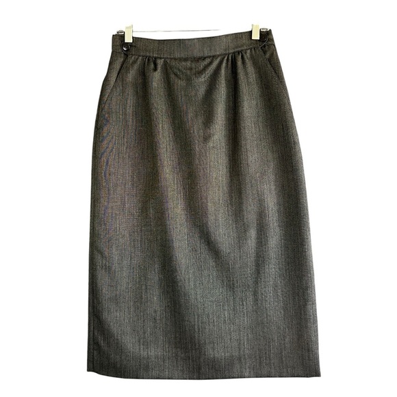 MARE SPORT Vintage Wool & Silk Midi Skirt Lined Pockets SIze Italy 46 / US 10 - Picture 1 of 8